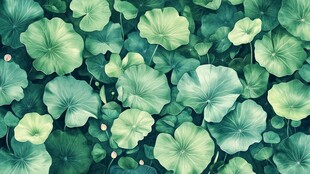 清新荷叶图案背景图