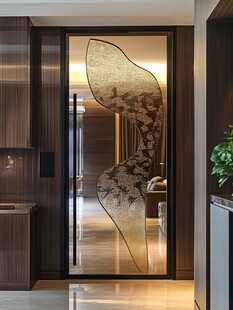 现代艺术玻璃隔断门设计