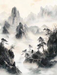 水墨山水间的诗意画卷