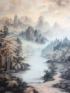 水墨山水间的清幽景致