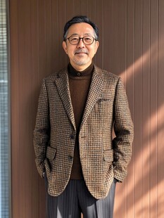 中年男士时尚格纹西装穿搭