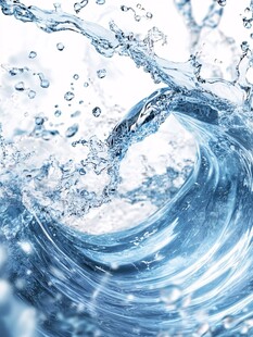 灵动水花 蓝色水浪瞬间