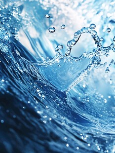 蓝色水花动态瞬间之美