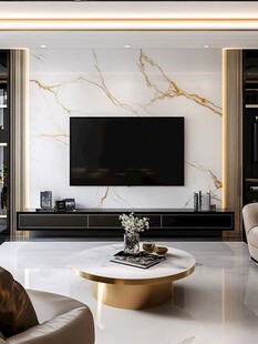 现代轻奢风客厅电视背景墙