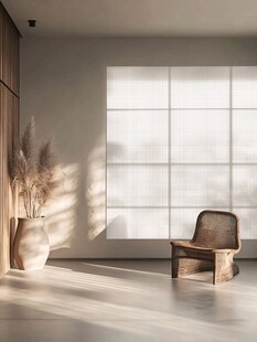 简约室内 阳光与座椅的静谧角落