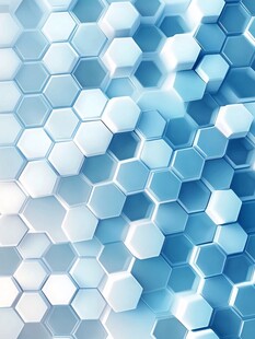 蓝色六边形立体科技背景图