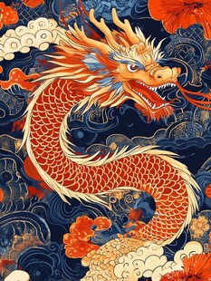 中式祥龙 传统元素图案