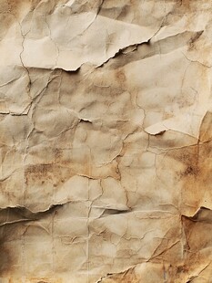 老旧褶皱纸张纹理背景