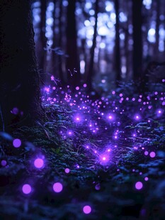 梦幻紫森林中的微光精灵