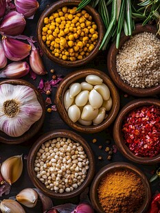 多彩香料与食材的魅力组合