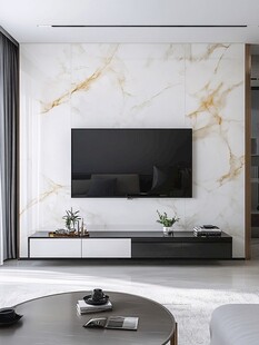 现代简约大理石电视背景墙