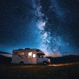 星空下的房车露营时光