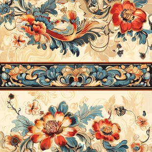 欧式花卉精美装饰图案