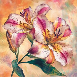 绚丽绽放的多彩百合花