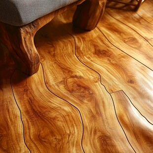 实木地板与复古椅脚特写