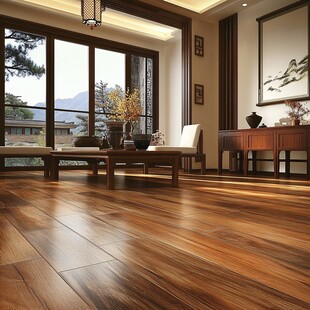 中式典雅客厅木地板空间