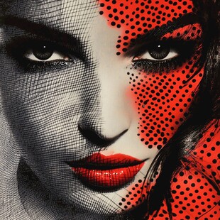 波普风格的魅力女性肖像