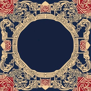 中式古典边框花纹图案