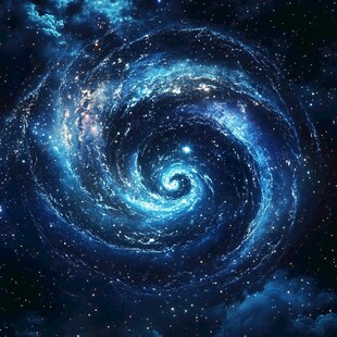 梦幻蓝色漩涡星系景观