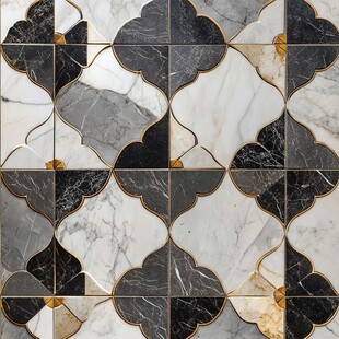 奢华大理石拼花瓷砖图案