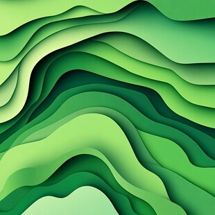绿色波浪抽象立体背景图
