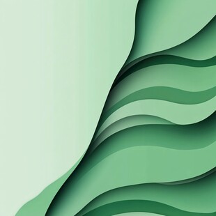 清新绿调立体波浪背景图