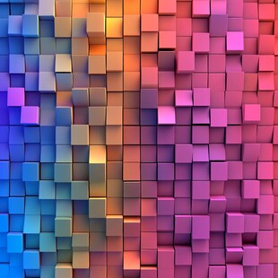 炫彩立体方块背景图案