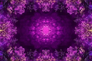 梦幻紫色对称花纹背景图
