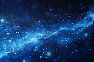 梦幻蓝色粒子流动背景图