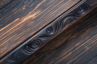 精致木雕装饰于古朴木板