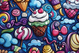 梦幻糖果世界插画