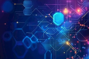 科技感炫彩电路背景图