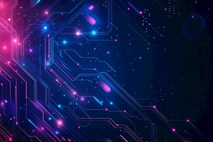 科技感炫彩电路背景图