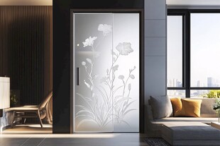 现代居室的艺术磨砂玻璃门