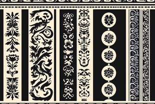 复古黑白花纹图案设计