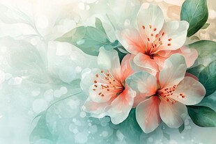 梦幻水彩花卉唯美画面