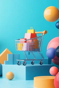 购物车满载多彩商品