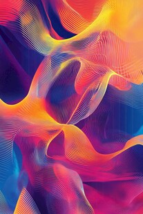 梦幻炫彩流动线条艺术图