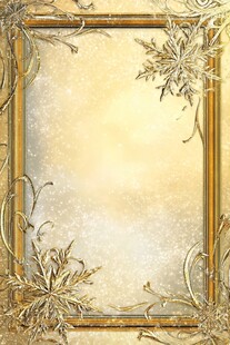 金色雪花边框华丽背景图