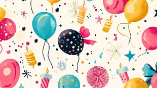 欢乐派对装饰元素插画