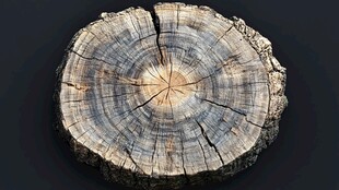 树桩横截面纹理特写