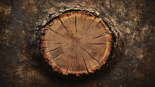 树桩截面纹理特写