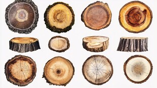 多样树桩截面特写