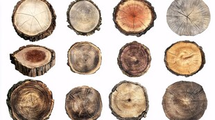 多样树桩截面纹理展示