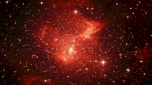 梦幻红色星云星空景象