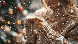 冬日暖毛衣下的温馨时刻