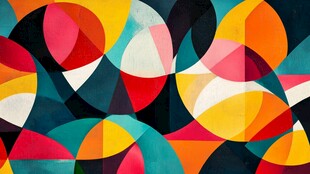 多彩几何图案抽象艺术画面