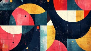 几何抽象风多彩图案设计