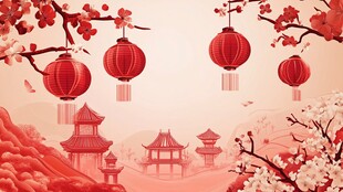 新春中式美景贺岁图