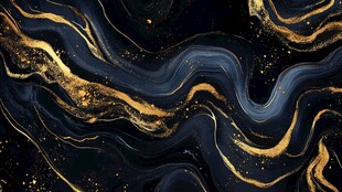 黑金流动纹理抽象艺术背景